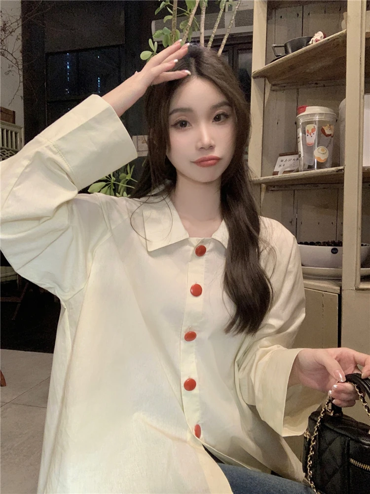 Ulzzang Свободные рубашки Мужские повседневные простые топы с лацканами Температурный дизайн на пуговицах Классические уличные офисные женские мягкие модные майки Новые
Ulzzang Свободные рубашки Мужские повседневные простые топы с лацканами Температурный дизайн на пуговицах Классические уличные офисные женские мягкие модные майки Новые