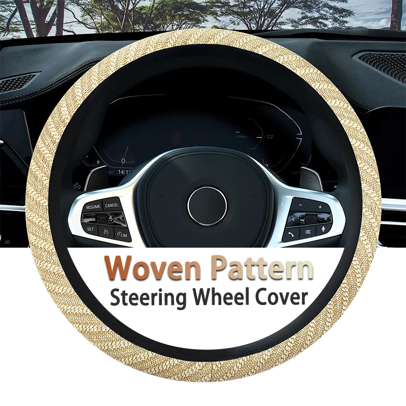PU Leather Woven Car Steering Wheel Cover Breathable Non-Slip Four Season Universal For Car Universal Interior Accessories
PU Leather Woven Car Steering Wheel Cover Breathable Non-Slip Four Season Universal For Car Universal Interior Accessories 