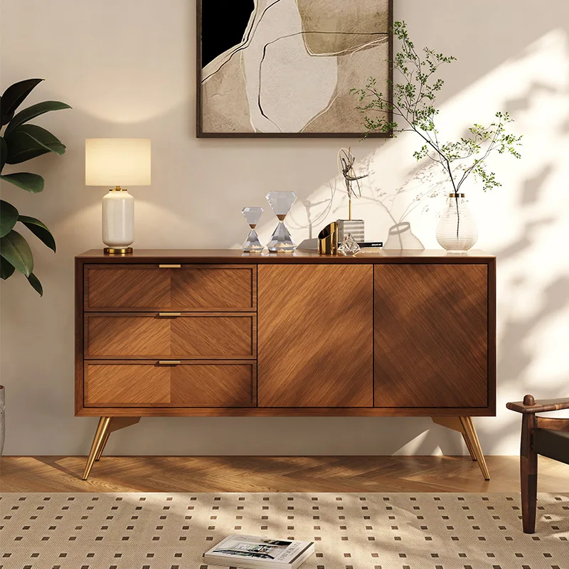 Side cabinet, living room against the wall, walnut locker, fish bone pattern storage, entrance cabinet
Side cabinet, living room against the wall, walnut locker, fish bone pattern storage, entrance cabinet