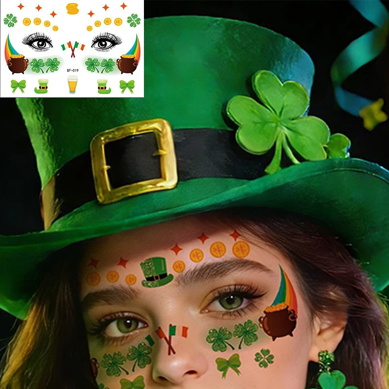 St Patrick' s Day Face Tattoo Temporary Tattoos Waterproof Makeup Decals for Girls Irish Party Music Festival False Tattoo
St Patrick' s Day Face Tattoo Temporary Tattoos Waterproof Makeup Decals for Girls Irish Party Music Festival False Tattoo
