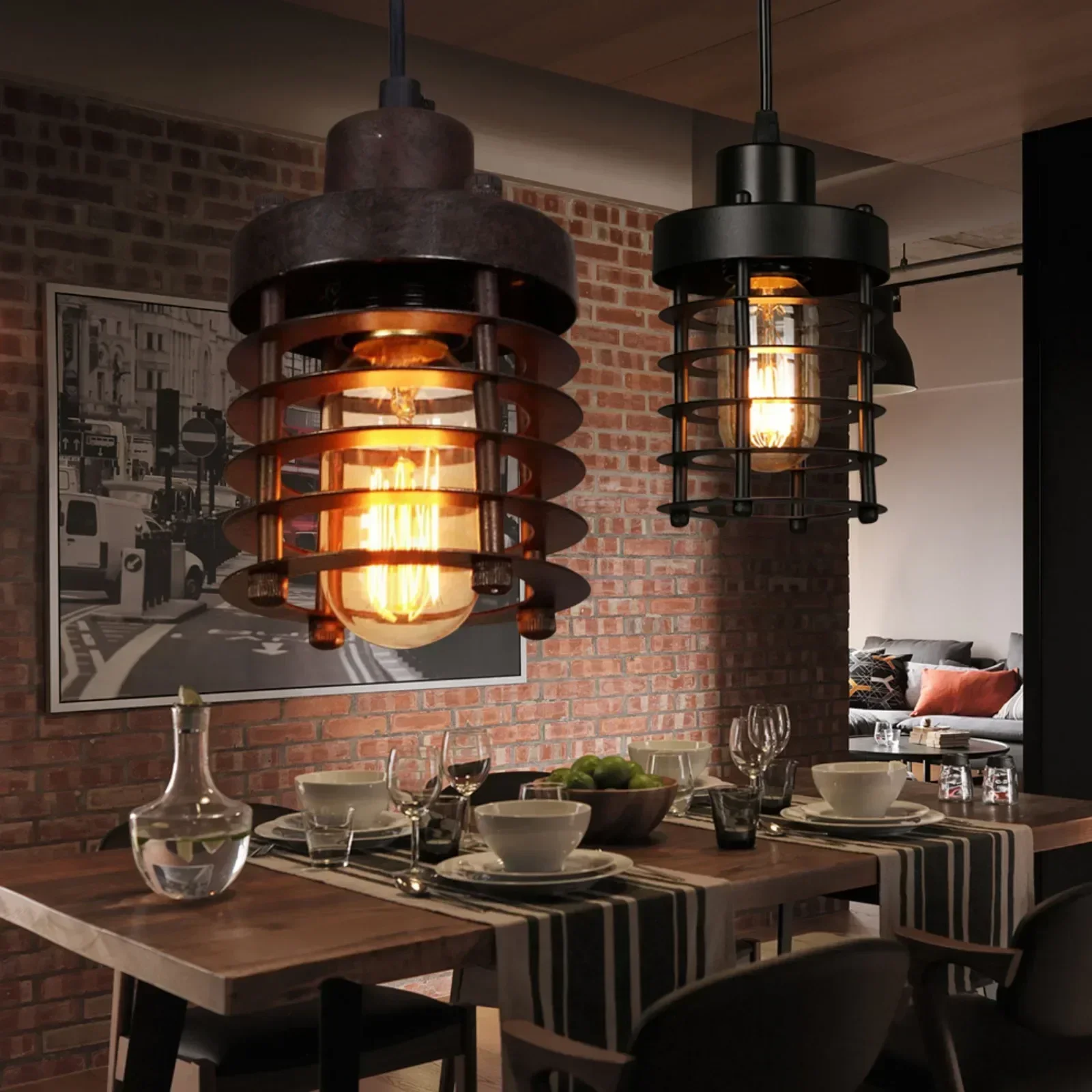 Bymaocar Vintage Wrought Iron Pendant Light (rust or Black), E27 Rural Vintage Industrial Indoor Lighting Fixture for 3-5m² Area
Bymaocar Vintage Wrought Iron Pendant Light (rust or Black), E27 Rural Vintage Industrial Indoor Lighting Fixture for 3-5m² Area
