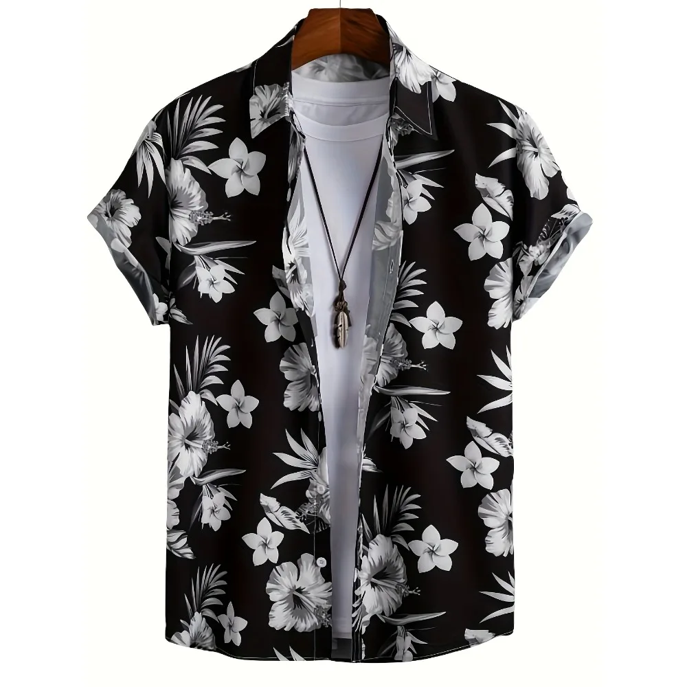 Hawaiian Style Flower Pattern Men's Short Sleeve Lapel Shirt, Men's Button Up Shirt for Summer Outdoor Vacation
Hawaiian Style Flower Pattern Men's Short Sleeve Lapel Shirt, Men's Button Up Shirt for Summer Outdoor Vacation