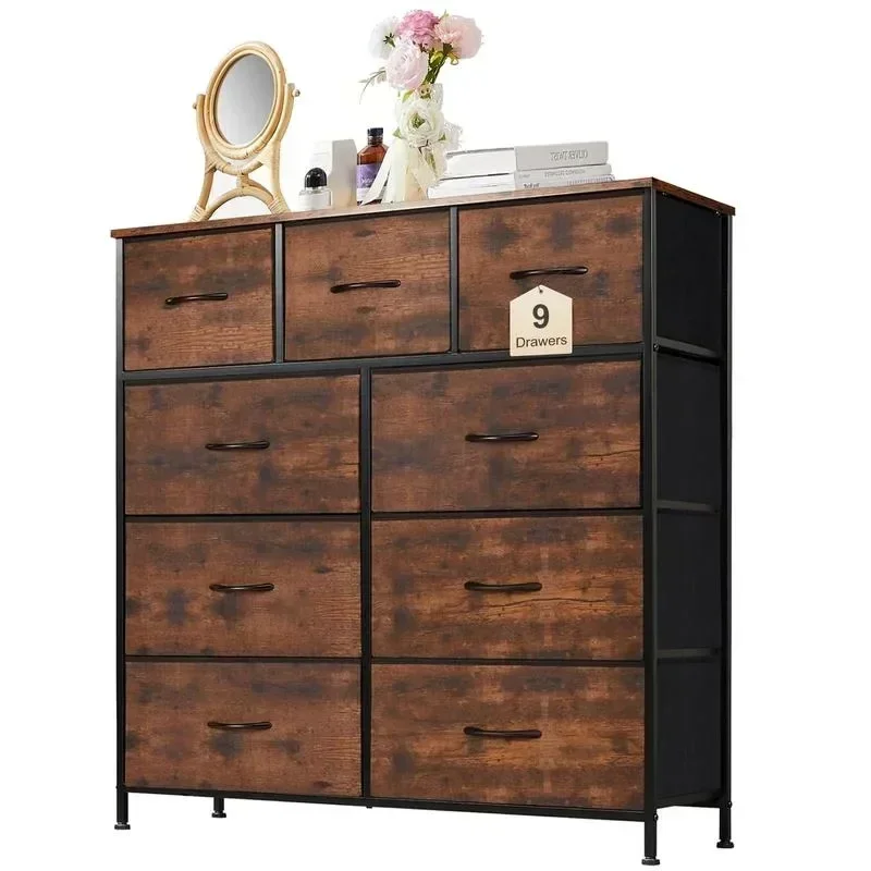 9-Drawer Wood Dresser, Storage Unit Organizer Chest for Clothes, Tall Dresser & Chest of Drawers for Bedroom, Hallway
9-Drawer Wood Dresser, Storage Unit Organizer Chest for Clothes, Tall Dresser & Chest of Drawers for Bedroom, Hallway