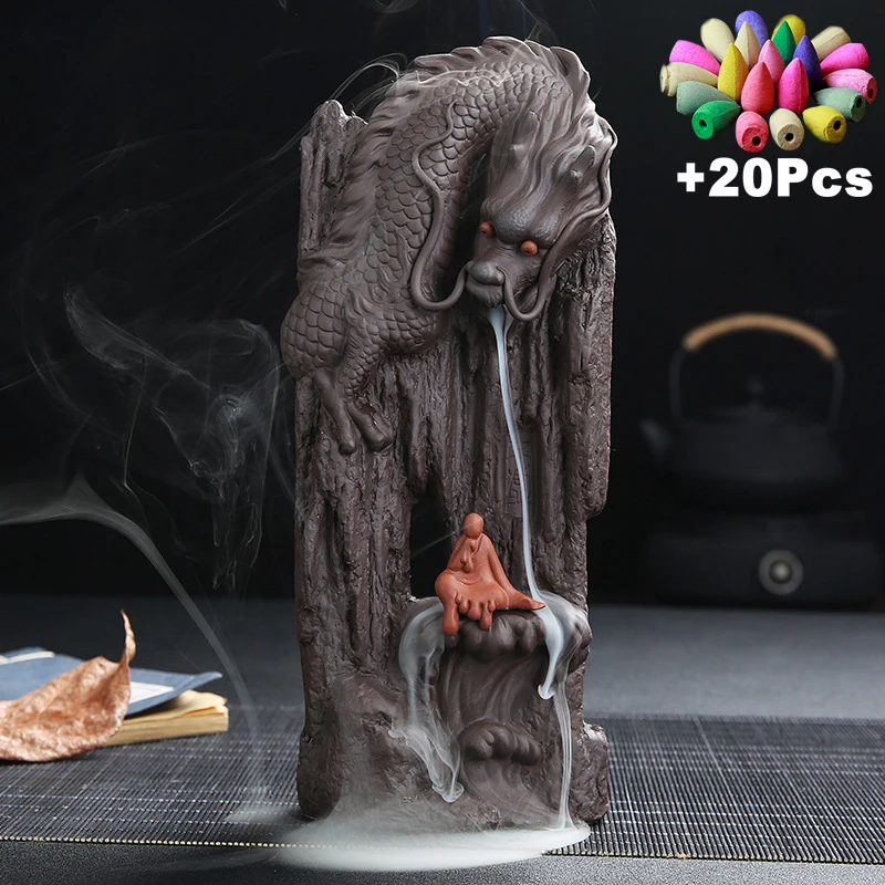 Zen Quiet Thinking Relax Space Decorative Ornament China Dragon Monk Lucky Fengshui Waterfall Backflow Incense Censer TeaPet
Zen Quiet Thinking Relax Space Decorative Ornament China Dragon Monk Lucky Fengshui Waterfall Backflow Incense Censer TeaPet