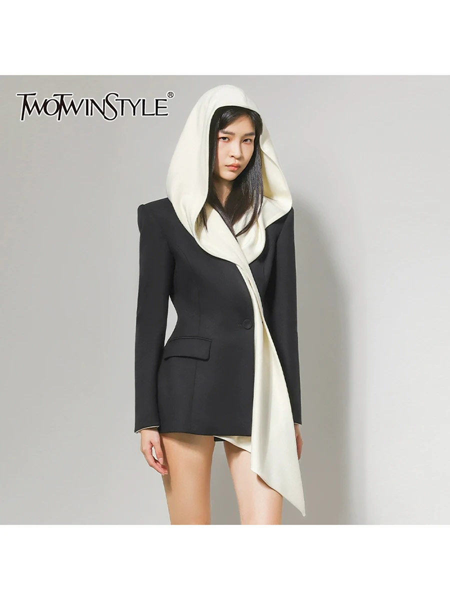 TWOTWINSTYLE хитовые цветные утягивающие мини-платья для женщин, туника с капюшоном и длинными рукавами, темпераментное платье с карманами, женская мода
TWOTWINSTYLE хитовые цветные утягивающие мини-платья для женщин, туника с капюшоном и длинными рукавами, темпераментное платье с карманами, женская мода