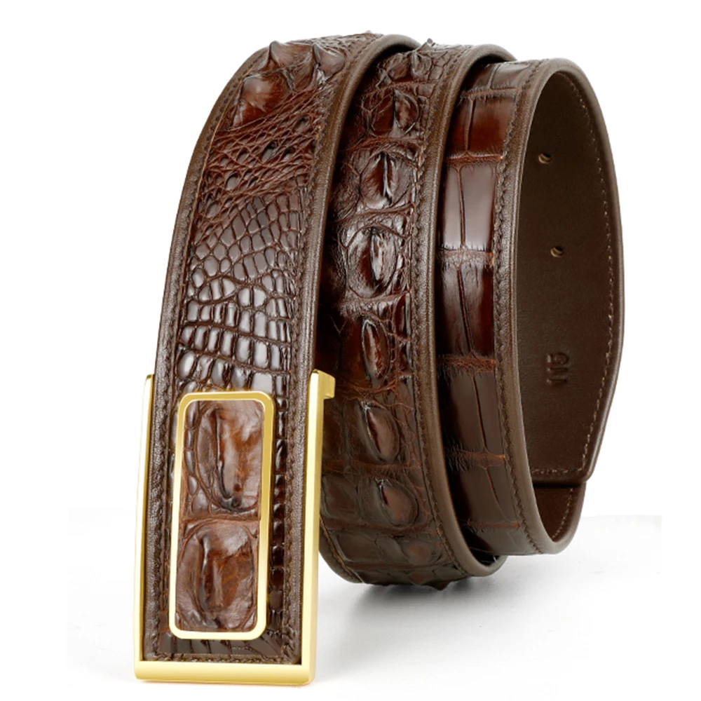 Authentic Genuine Crocodile Skin Male Brown Belt For Smooth Pin Buckle Exotic Real Alligator Leather Men's Black Waist Strap
Authentic Genuine Crocodile Skin Male Brown Belt For Smooth Pin Buckle Exotic Real Alligator Leather Men's Black Waist Strap
