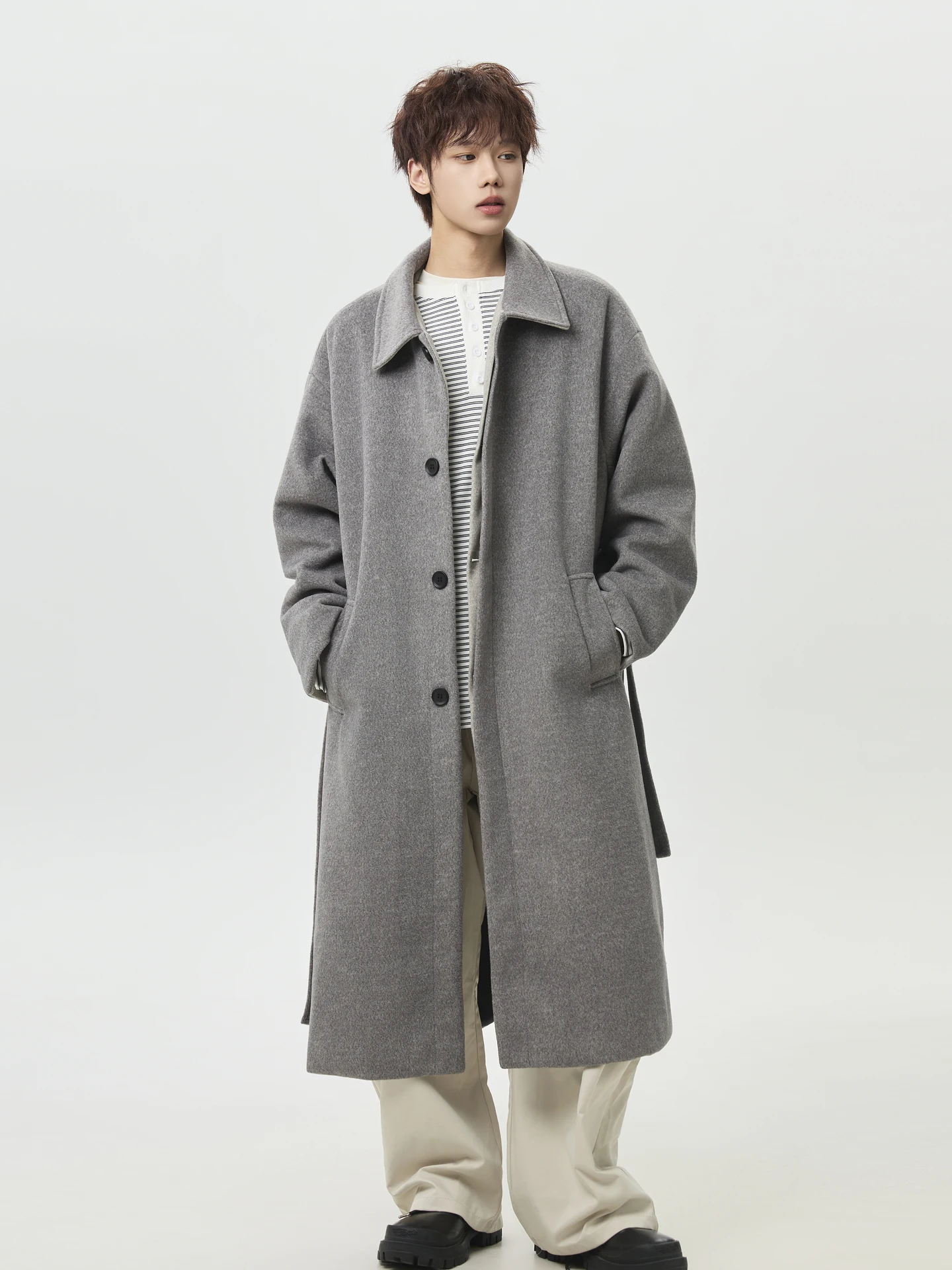 Autumn Winter Knee-Length Woolen Overcoat Men's Women's Trendy Brand Couple's Long Coat Youth ular Loose Fit Single Button
Autumn Winter Knee-Length Woolen Overcoat Men's Women's Trendy Brand Couple's Long Coat Youth ular Loose Fit Single Button