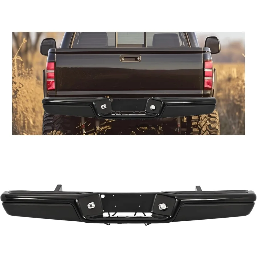 Rear Bumper Compatible with 1997-2004 Dodge Dakota Model Step Bumper w/Bracket Without Sensor Hole Replacement for CH1103104 De
Rear Bumper Compatible with 1997-2004 Dodge Dakota Model Step Bumper w/Bracket Without Sensor Hole Replacement for CH1103104 De