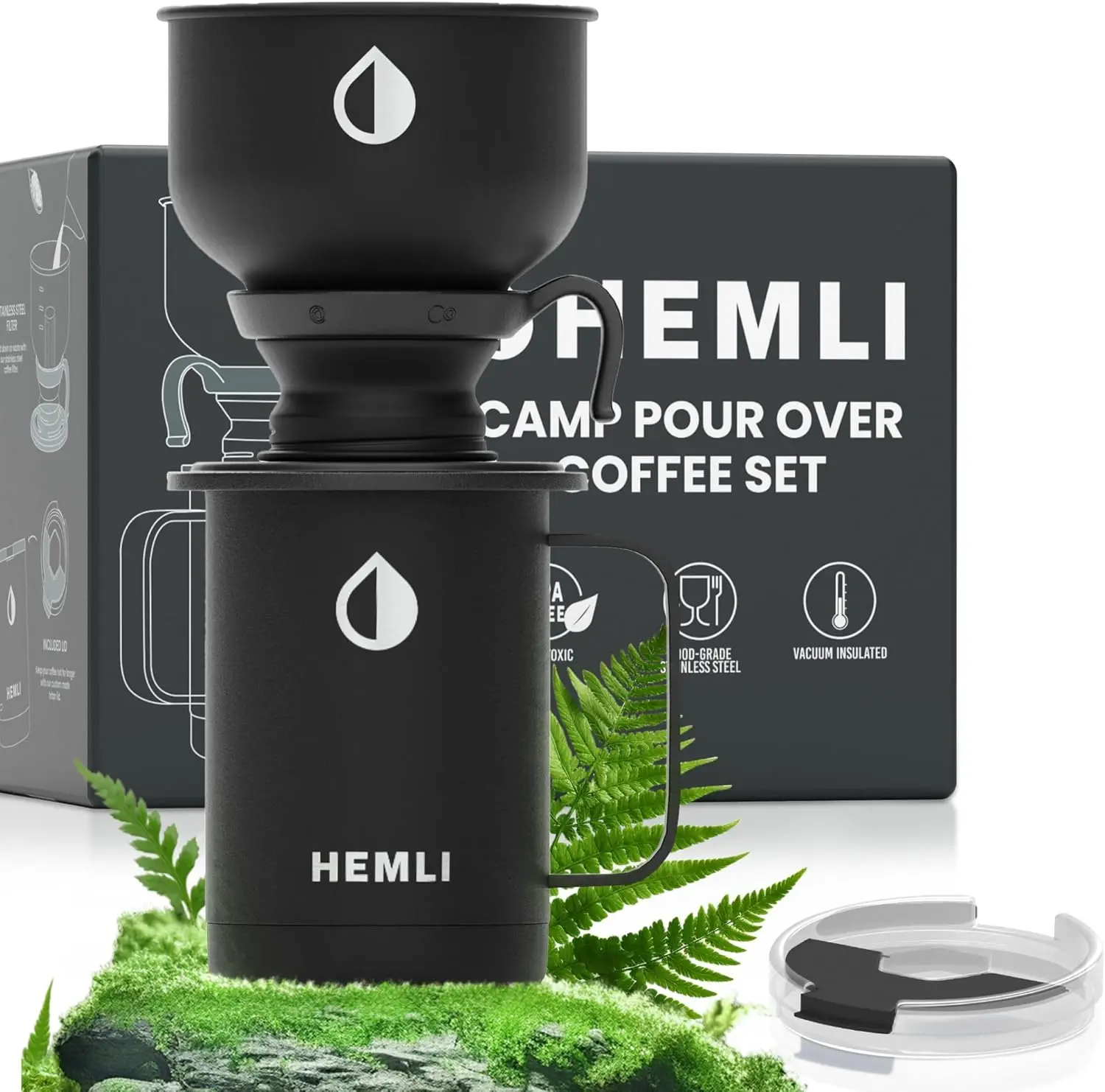 Pour Over Camp Coffee Maker Set– Vacuum Insulated Mug with Leakproof Lid, Stainless Steel Micro Filter, Scratch-Resistant
Pour Over Camp Coffee Maker Set– Vacuum Insulated Mug with Leakproof Lid, Stainless Steel Micro Filter, Scratch-Resistant