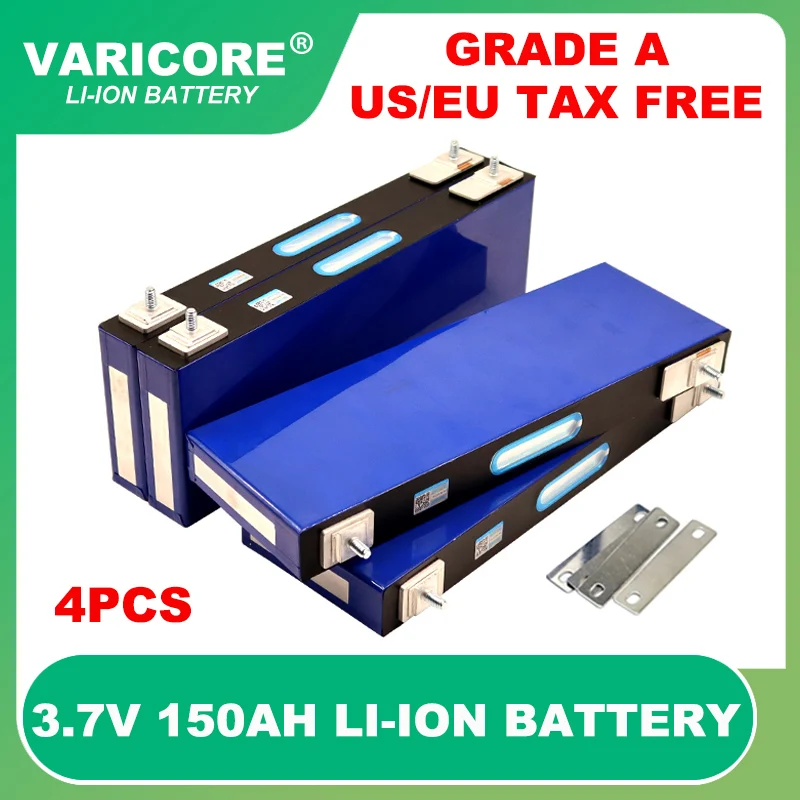 4pcs Original 3.7v 150Ah Lithium battery Power cell for 3s 12v 24v electric vehicle Off-grid Solar Wind Large single Tax Free
4pcs Original 3.7v 150Ah Lithium battery Power cell for 3s 12v 24v electric vehicle Off-grid Solar Wind Large single Tax Free