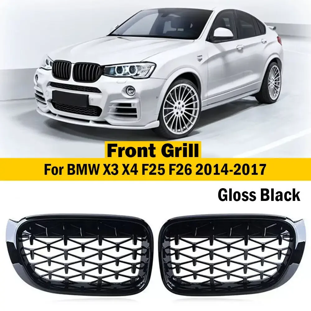 For BMW X3 F25 X4 F26 2014 2015 2016 2017 Diamond Style Car Grille Front Bumper Sport Kidney Racing Grill Black Replace Parts
For BMW X3 F25 X4 F26 2014 2015 2016 2017 Diamond Style Car Grille Front Bumper Sport Kidney Racing Grill Black Replace Parts