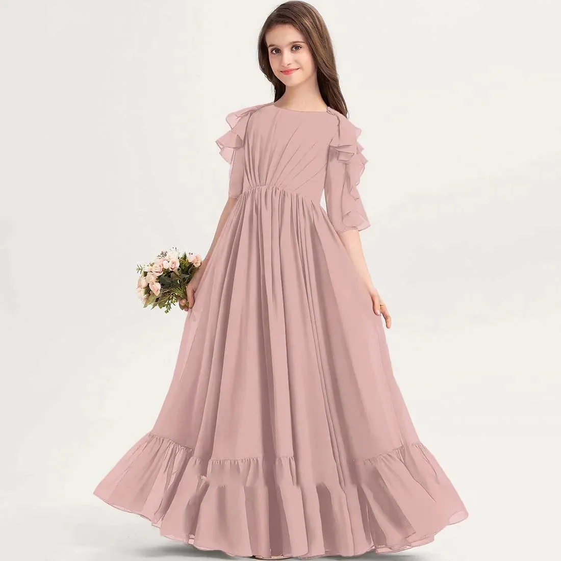 Pink Flower Girl Dresses for Wedding Ruffles Floor Length Elegant Puffy Girl Kids Birthday Party Lovely First Communion Gowns
Pink Flower Girl Dresses for Wedding Ruffles Floor Length Elegant Puffy Girl Kids Birthday Party Lovely First Communion Gowns