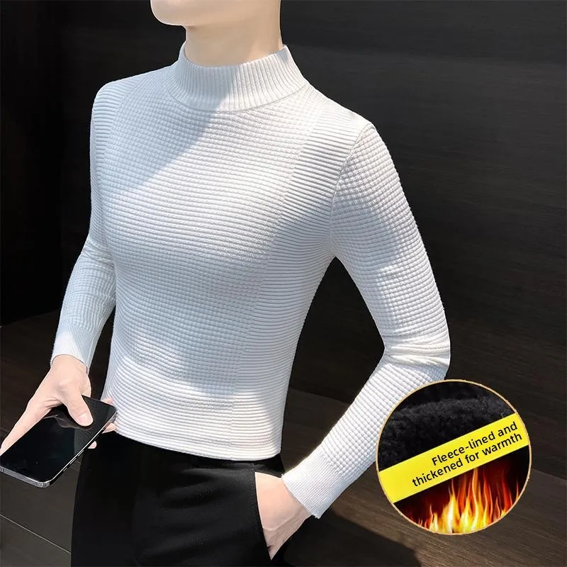 Men's Knitted Sweater Thiened f-High Collar Autumn Winter Sle Faionable Urban Pure Color Long Sve Youth Casual
Men's Knitted Sweater Thiened f-High Collar Autumn Winter Sle Faionable Urban Pure Color Long Sve Youth Casual