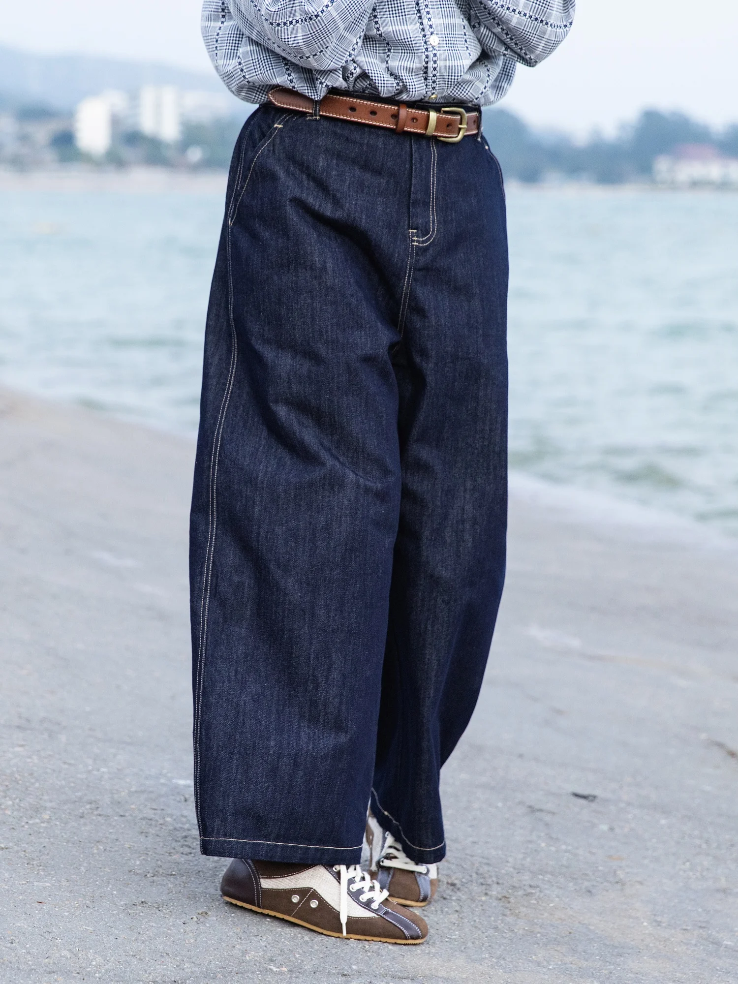 Rainwen City Pure Cotton Non-fading Half Elastic Waist Women's Deep Blue Versatile Silken Casual Jeans Spring Season Ladies
Rainwen City Pure Cotton Non-fading Half Elastic Waist Women's Deep Blue Versatile Silken Casual Jeans Spring Season Ladies