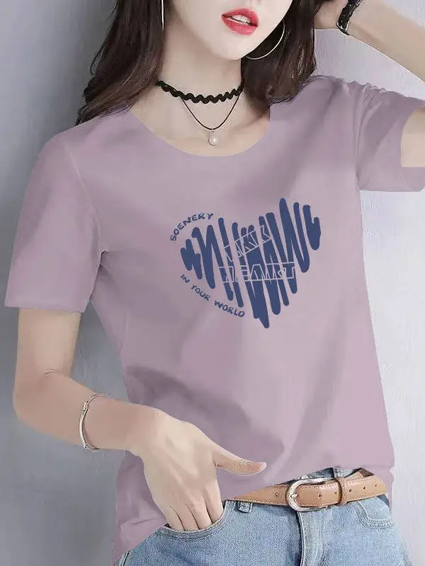 Mom Ladies Short Sleeve T-Shirt Women's New Summer Design Slimming Age-Defying Korean Style Versatile Belly Covering Top Ins
Mom Ladies Short Sleeve T-Shirt Women's New Summer Design Slimming Age-Defying Korean Style Versatile Belly Covering Top Ins