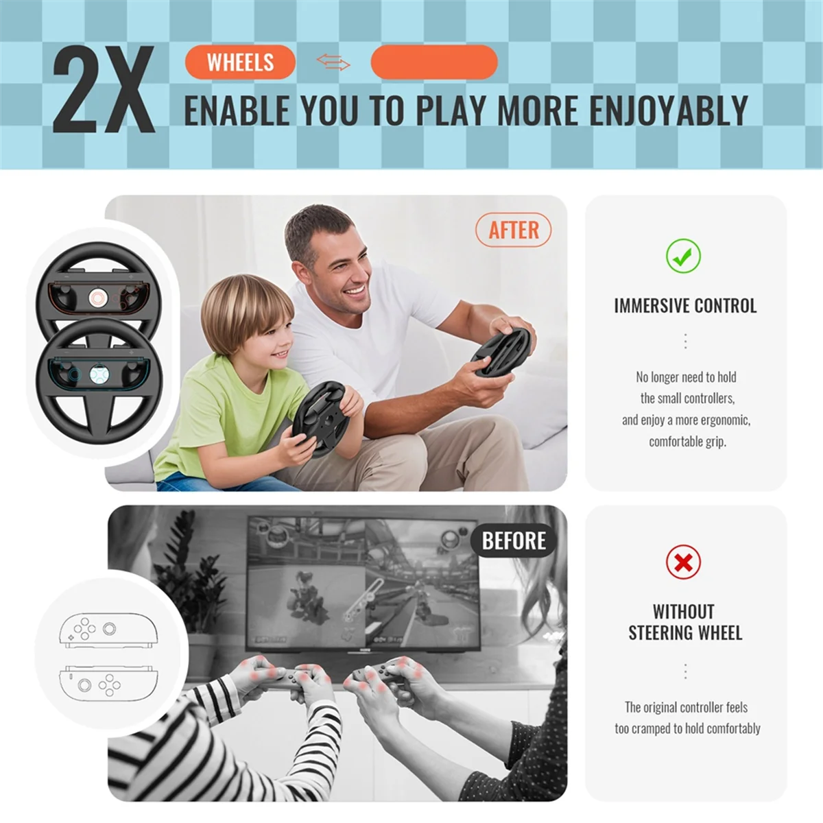 A17I Left Right Game Steering Wheel Controller Handle Holder Grip JoyCon Controller Gamepad for A
A17I Left Right Game Steering Wheel Controller Handle Holder Grip JoyCon Controller Gamepad for A