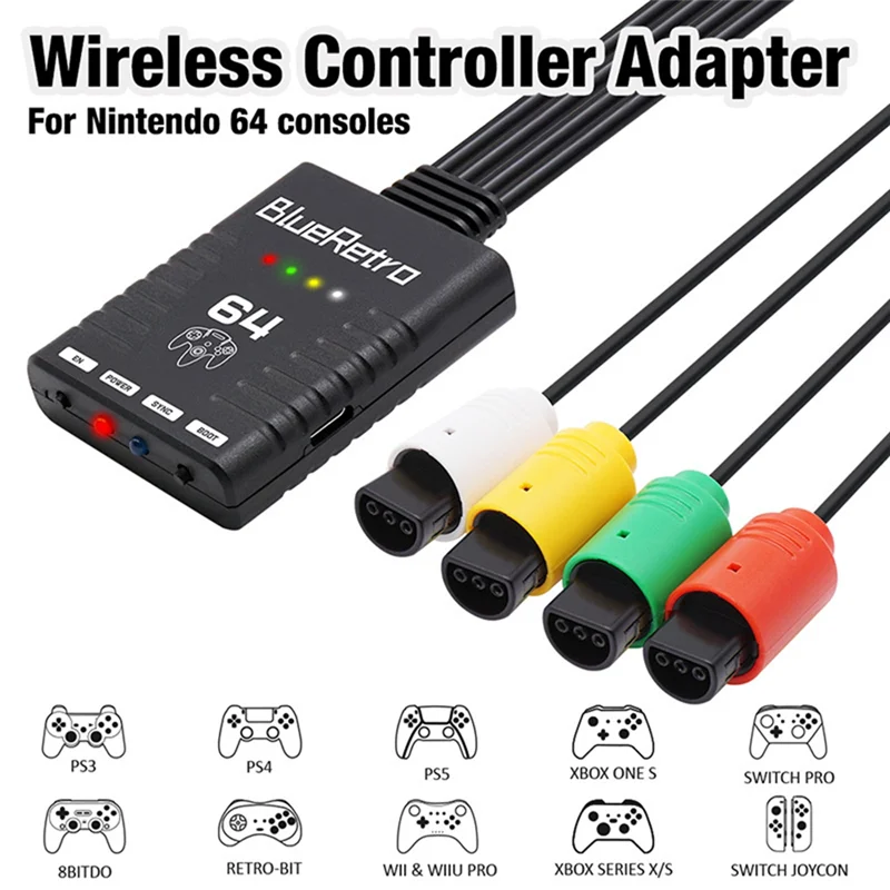 Bluetooth Wireless Game Controller Adapter For Nintendo 64 N64 Console Support Up To Four Wireless Game Controller
Bluetooth Wireless Game Controller Adapter For Nintendo 64 N64 Console Support Up To Four Wireless Game Controller