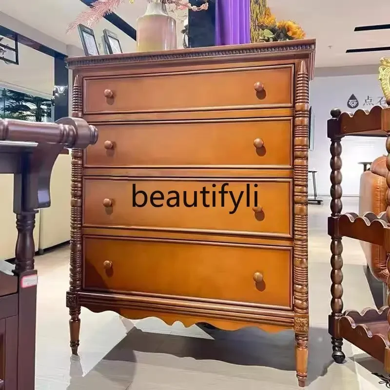 A16 French retro solid wood four-chest cabinet/American light luxury living room decoration cabinet/home entrance cabinet
A16 French retro solid wood four-chest cabinet/American light luxury living room decoration cabinet/home entrance cabinet