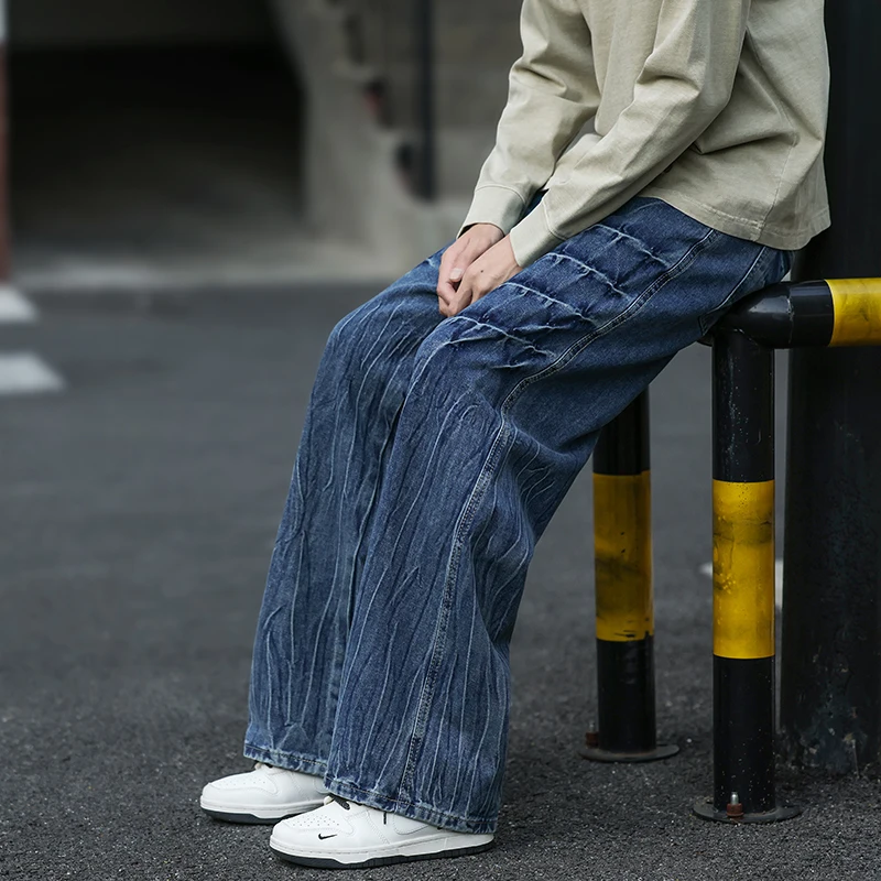 Джинсы с узором молнии, мужские мешковатые джинсовые брюки в американском стиле High Street, потертые винтажные модные широкие брюки длиной до пола
Джинсы с узором молнии, мужские мешковатые джинсовые брюки в американском стиле High Street, потертые винтажные модные широкие брюки длиной до пола