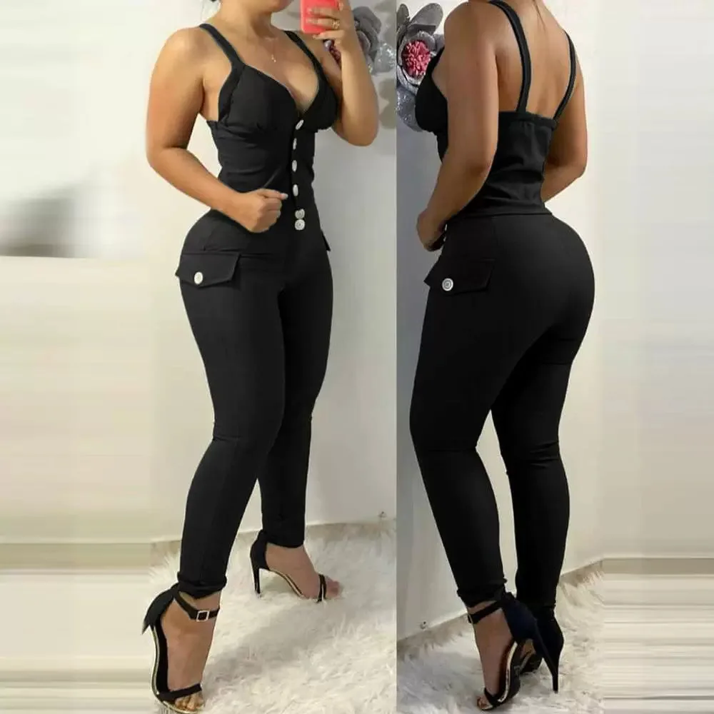 Pants Set Women Two Piece Sets Slim Fit Sexy Sling Sleeveless V Neck Short Tops Long Pants Sheath Hip Wrap Straight Solid
Pants Set Women Two Piece Sets Slim Fit Sexy Sling Sleeveless V Neck Short Tops Long Pants Sheath Hip Wrap Straight Solid