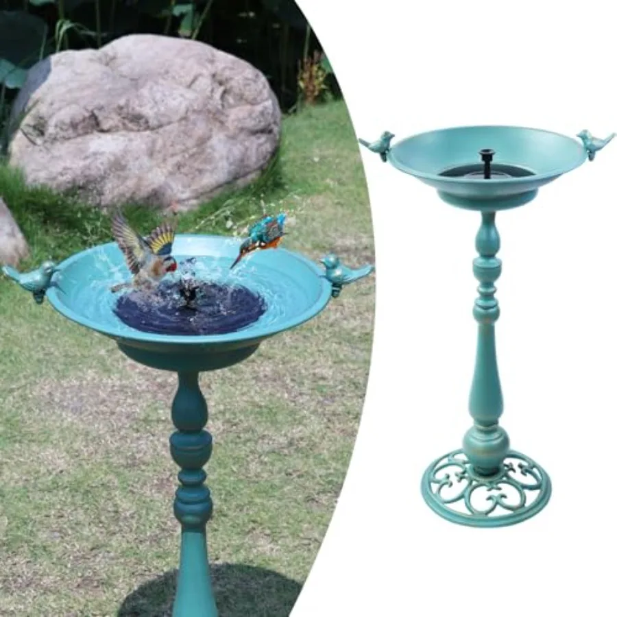 26.6 H Solar Bird Bath for Outdoor Patio Yard Lawn Decor, Cast Iron Bowl in Bronze Finish with Weather-Resistant Solar Fountain
26.6 H Solar Bird Bath for Outdoor Patio Yard Lawn Decor, Cast Iron Bowl in Bronze Finish with Weather-Resistant Solar Fountain