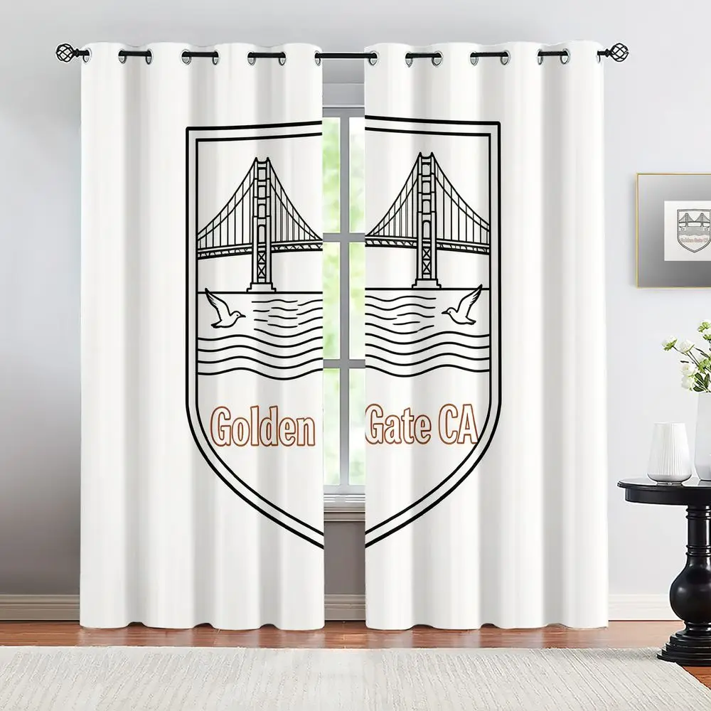 Golden Gate Bridge Shield Print Curtains 2 Panels Digital Printing Light Darkening Drapes for Bedroom Living Room Home Decor
Golden Gate Bridge Shield Print Curtains 2 Panels Digital Printing Light Darkening Drapes for Bedroom Living Room Home Decor