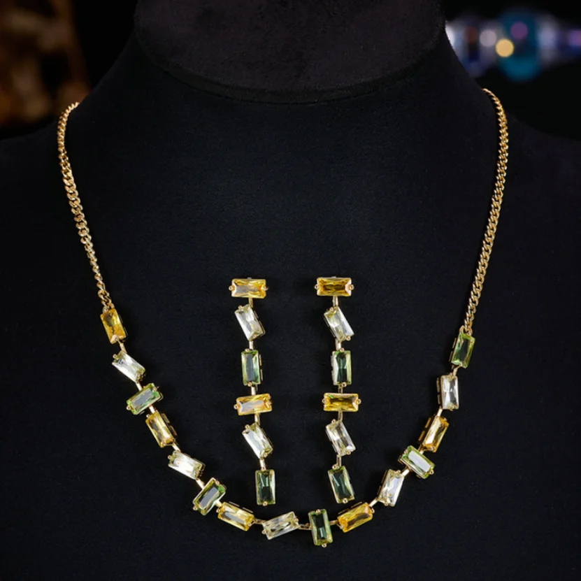 Luxury Gradient Zircon Necklace And Earrings Set Fashion Two-Piece Banquet Jewelry Accessories LYT056
Luxury Gradient Zircon Necklace And Earrings Set Fashion Two-Piece Banquet Jewelry Accessories LYT056