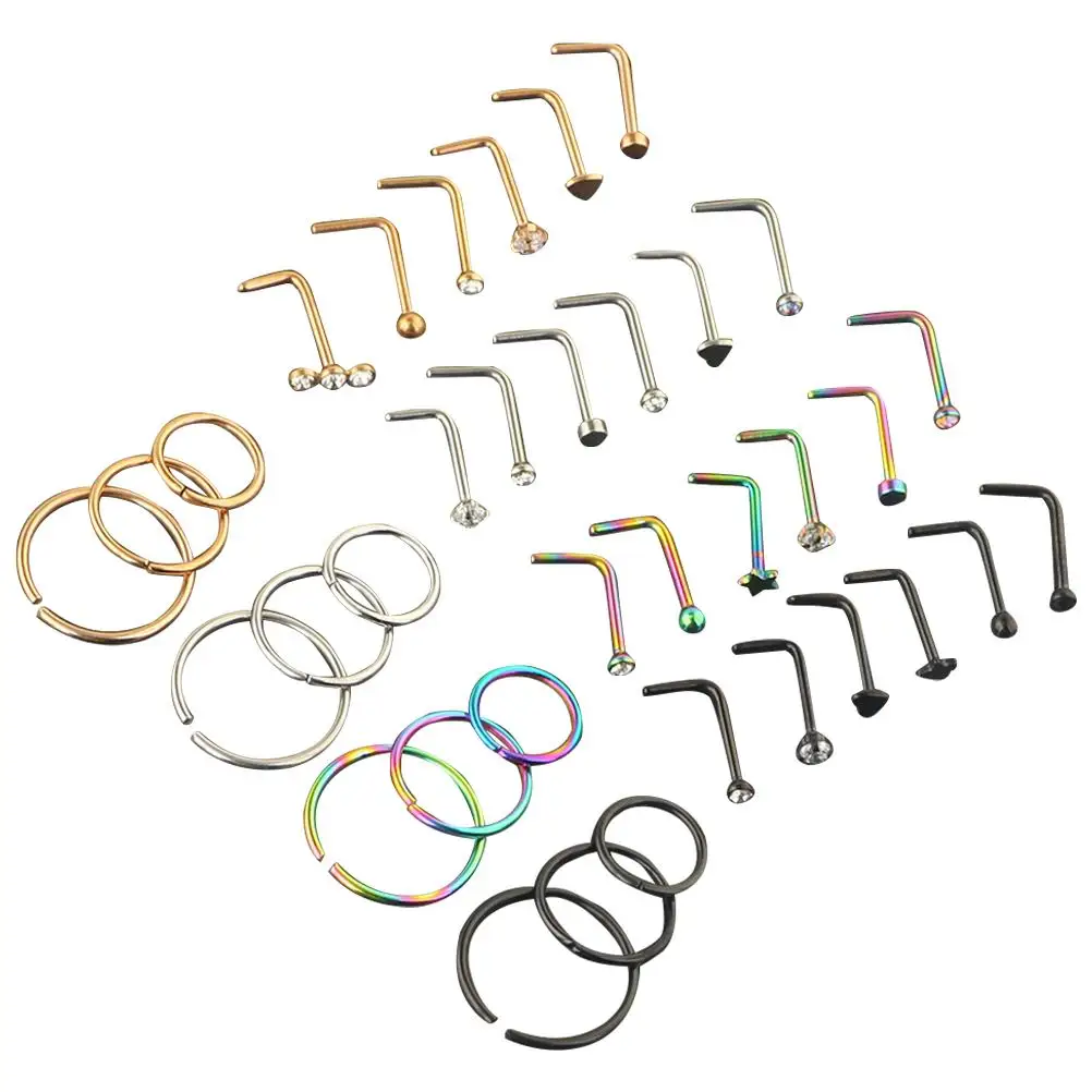 Nose Stud Ring Set Septum Piercing Jewelry Stainless Steel Adjustable Nose Rings Cuffs for Women Fake Snag Earrings Safe Skin
Nose Stud Ring Set Septum Piercing Jewelry Stainless Steel Adjustable Nose Rings Cuffs for Women Fake Snag Earrings Safe Skin