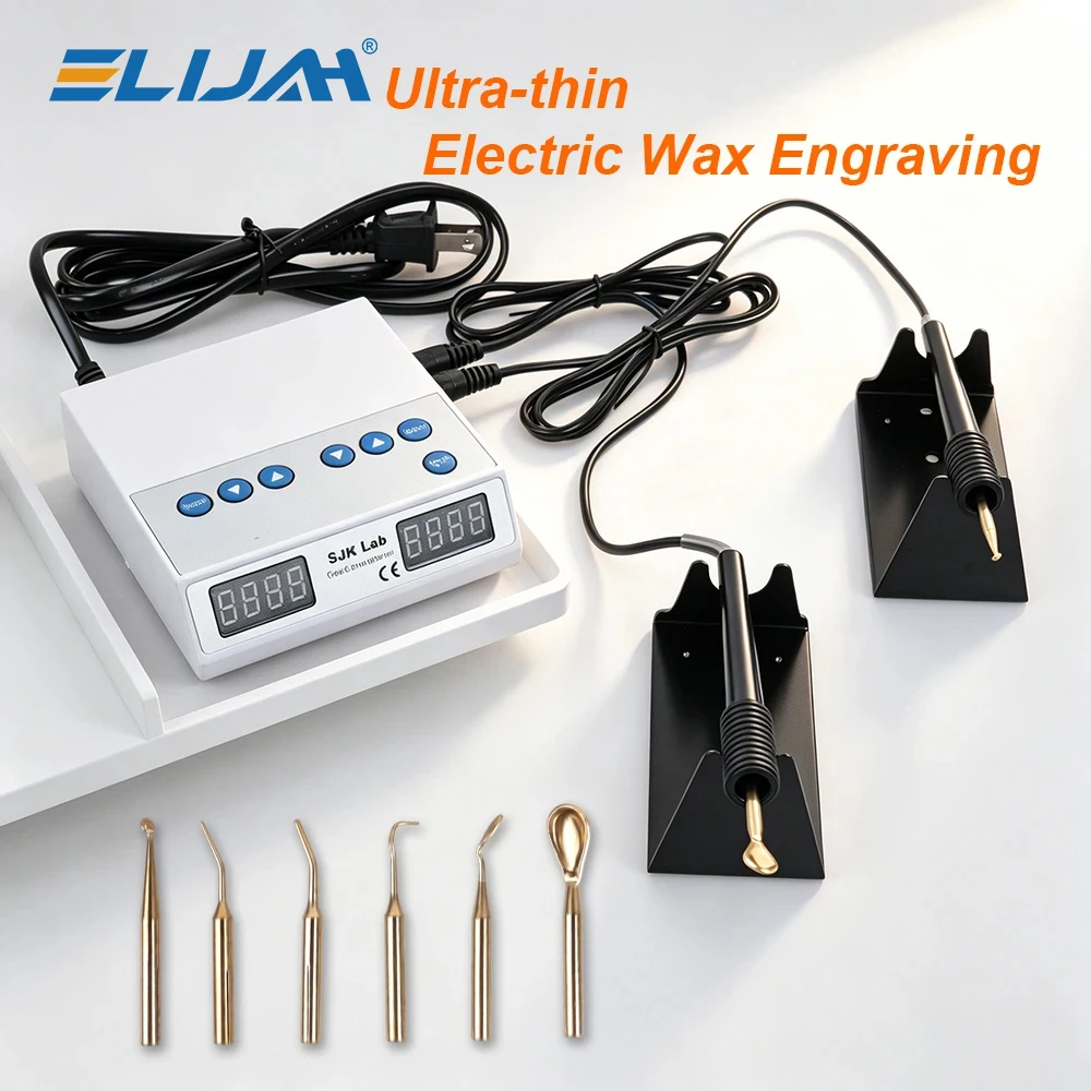 ELIJAH Ultra-thin Electric wax Carving Kit With 6Pcs Carving Wax Knife Tips Digital Display Electric Waxer Double Carving Pen
ELIJAH Ultra-thin Electric wax Carving Kit With 6Pcs Carving Wax Knife Tips Digital Display Electric Waxer Double Carving Pen