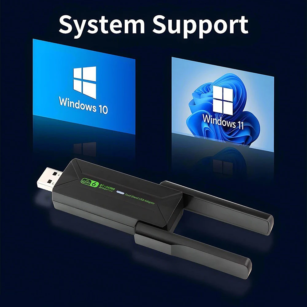 AX900 USB WiFi 6 Adapter 2in1 Dongle 802.11ax 2.4G&5GHz For Desktop Laptop Win 10/11
AX900 USB WiFi 6 Adapter 2in1 Dongle 802.11ax 2.4G&5GHz For Desktop Laptop Win 10/11