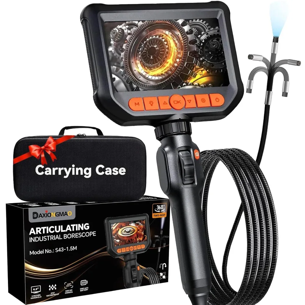 Borescope, Endoscope Camera with Light, 1920 HD Two-Way Articulating Borescope Camera with Light
Borescope, Endoscope Camera with Light, 1920 HD Two-Way Articulating Borescope Camera with Light