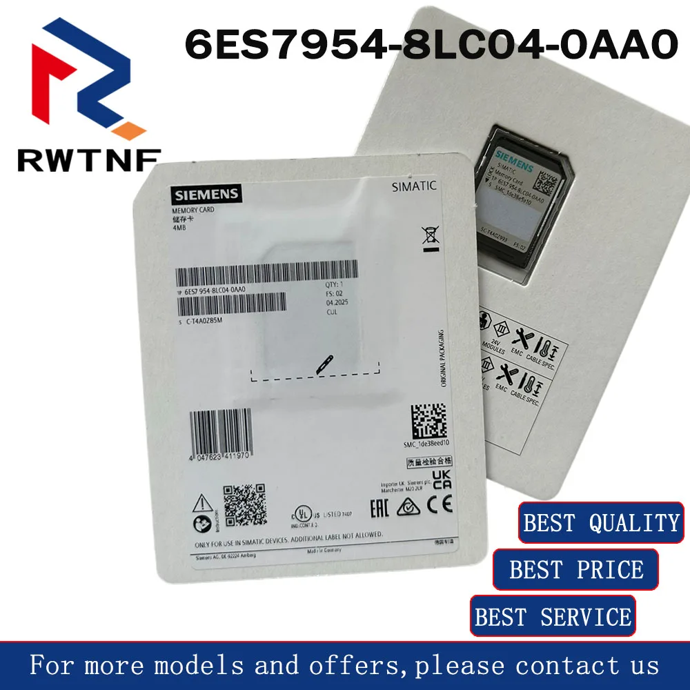 Brand New Genuine 6ES7954-8LC04-0AA0 SIEMENS 4MB memory card Sensor,100% original warehouse stock
Brand New Genuine 6ES7954-8LC04-0AA0 SIEMENS 4MB memory card Sensor,100% original warehouse stock