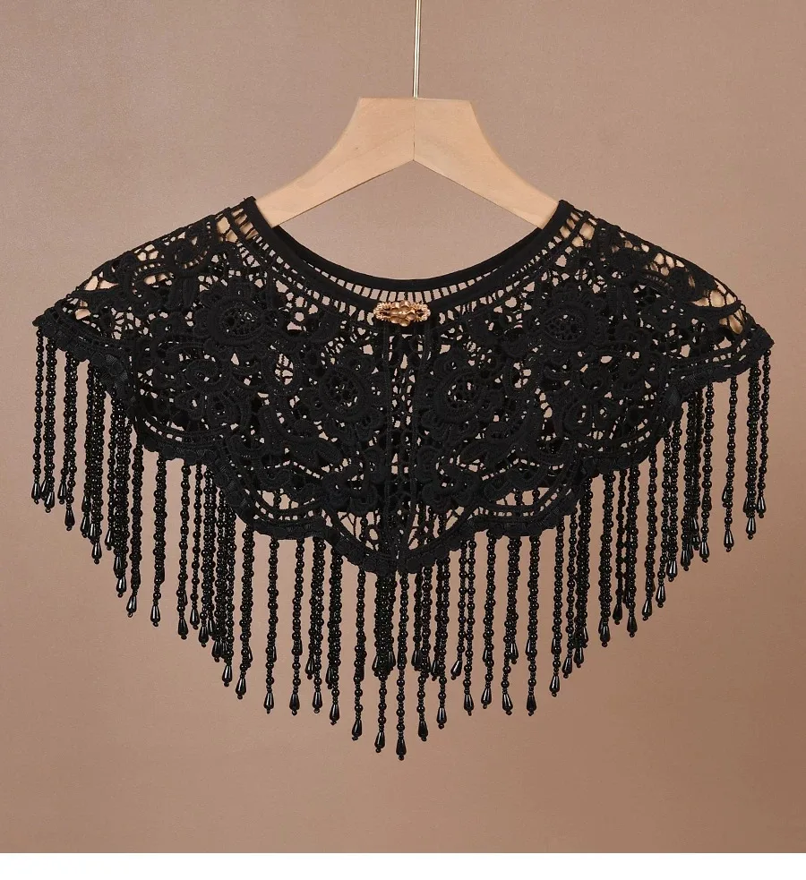 Pearl tassel decoration lace fake collar,Cloud shoulder cheongsam accessory collar
Pearl tassel decoration lace fake collar,Cloud shoulder cheongsam accessory collar