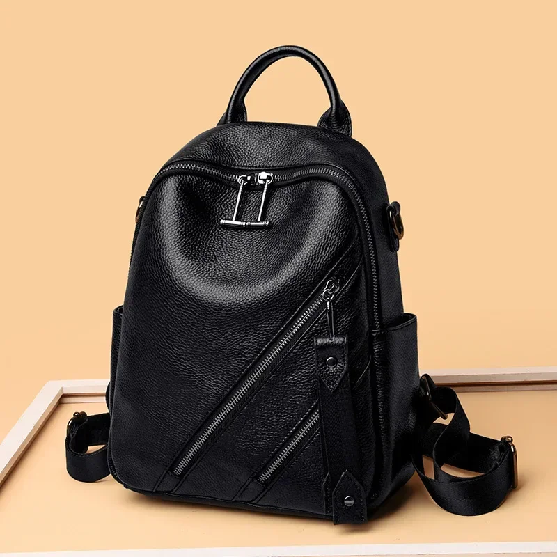 New Fashion Luxury Brand Cow Genuine Leather Women Backpacks Female Ladies Girl Student Korean Casual Cowhide Designer Backpack
New Fashion Luxury Brand Cow Genuine Leather Women Backpacks Female Ladies Girl Student Korean Casual Cowhide Designer Backpack