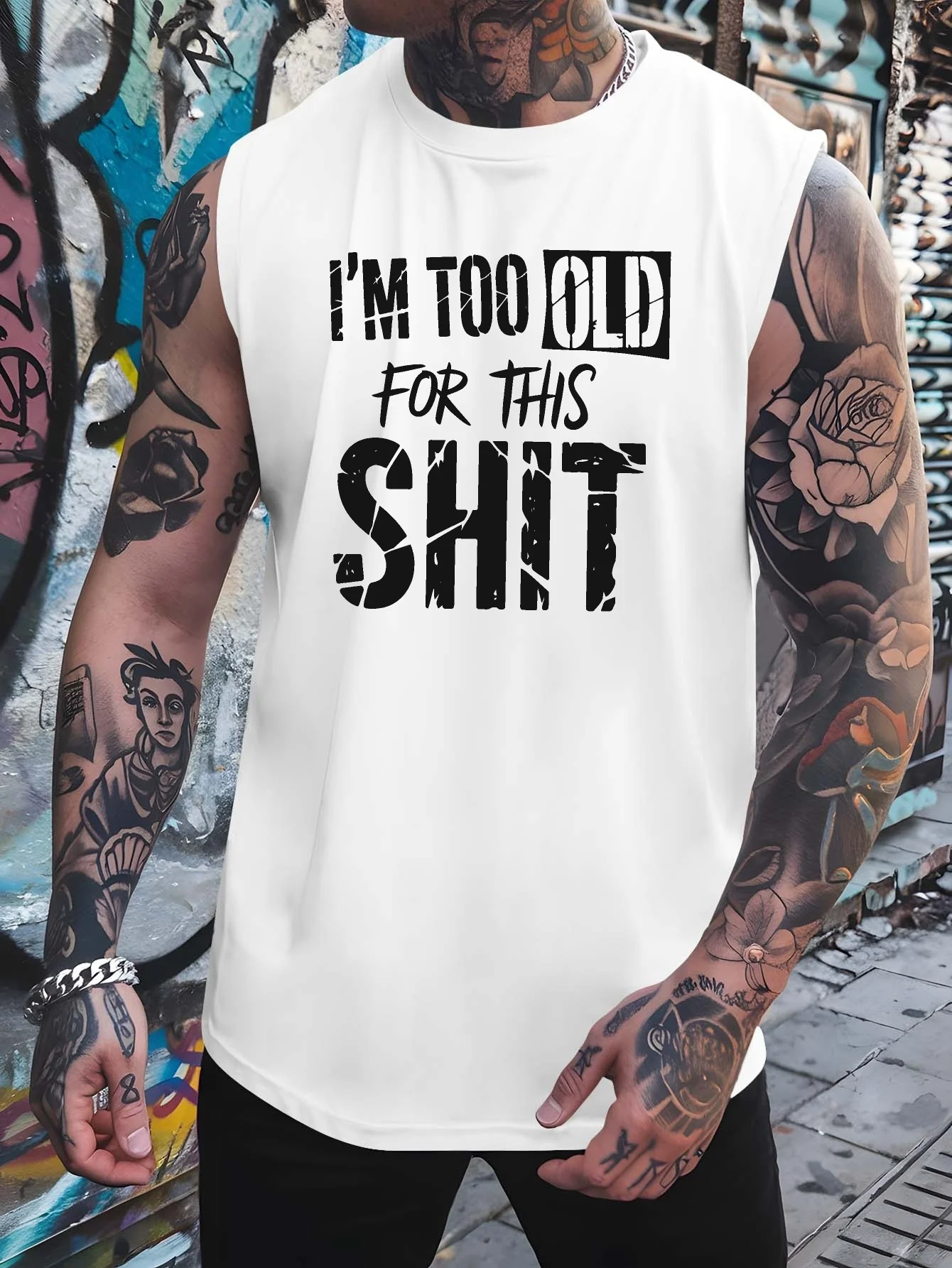 I'm too old for this kind of thing. It's just too stupid. Men's large-sized loose-fitting sports vest
I'm too old for this kind of thing. It's just too stupid. Men's large-sized loose-fitting sports vest