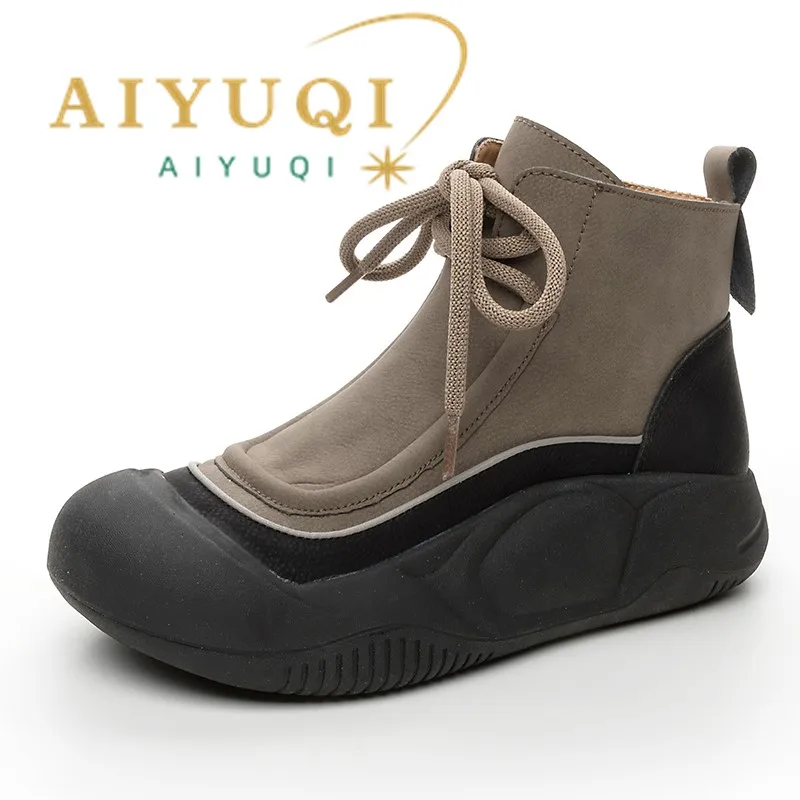AIYUQI Women's Genuine Leather Ankle Boots 2026 New Retro Women's Sneakers Boots Platform Fleece-Lined Plus Size Women's Shoes
AIYUQI Women's Genuine Leather Ankle Boots 2026 New Retro Women's Sneakers Boots Platform Fleece-Lined Plus Size Women's Shoes