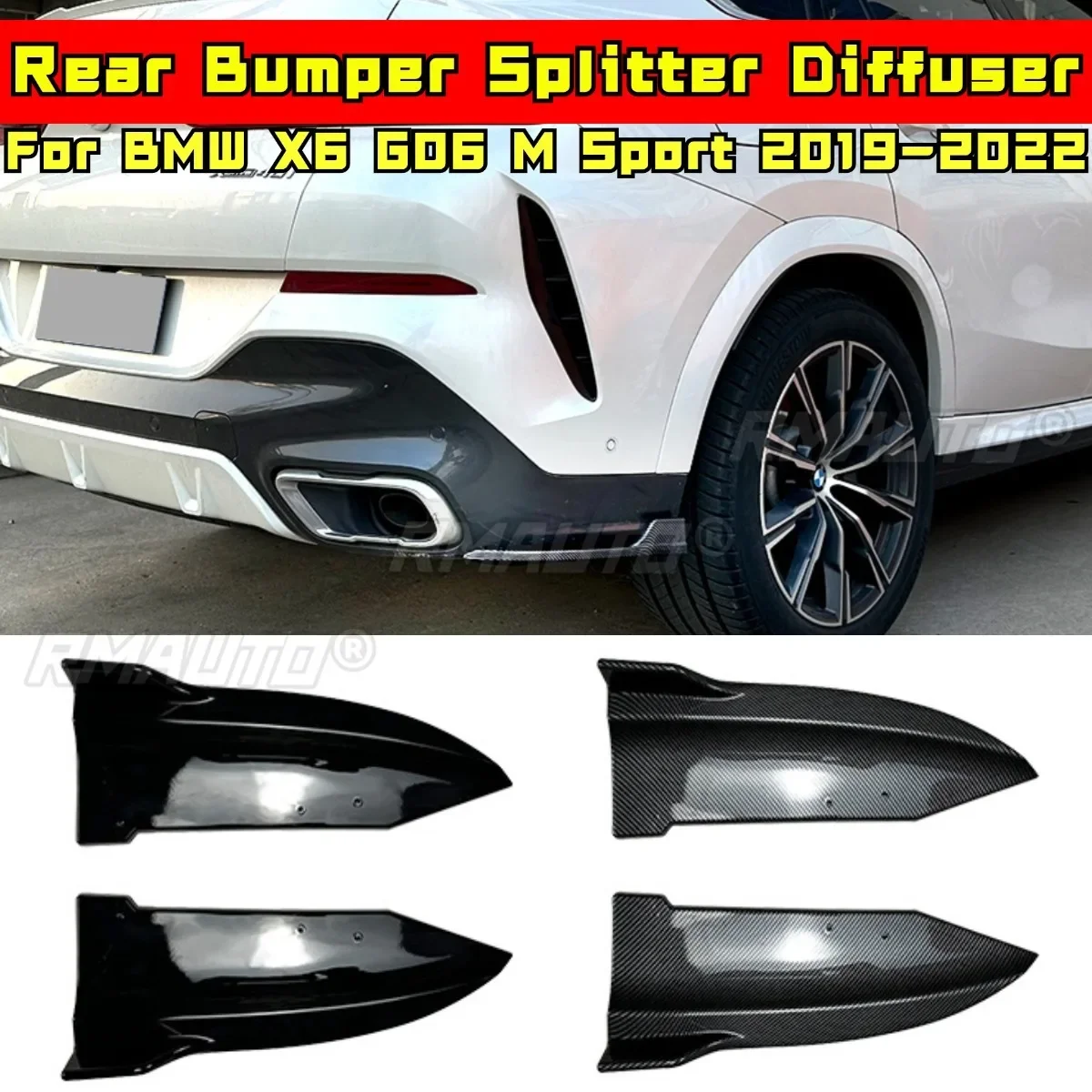 For BMW X6 G06 M Sport Rear Bumper Diffuser Lip Spoiler Rear Bumper Splitter for BMW X6 G06 M Sport 2019-2022 Modification Part
For BMW X6 G06 M Sport Rear Bumper Diffuser Lip Spoiler Rear Bumper Splitter for BMW X6 G06 M Sport 2019-2022 Modification Part