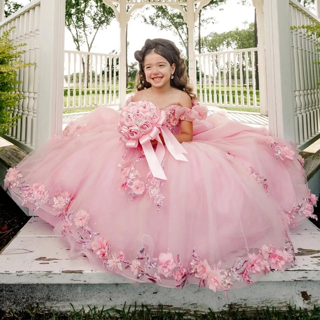 Customized Pink Flower Girl Dress for Wedding Appliques Floor Length High Waist Elegant Kids Birthday First Communion Gown
Customized Pink Flower Girl Dress for Wedding Appliques Floor Length High Waist Elegant Kids Birthday First Communion Gown