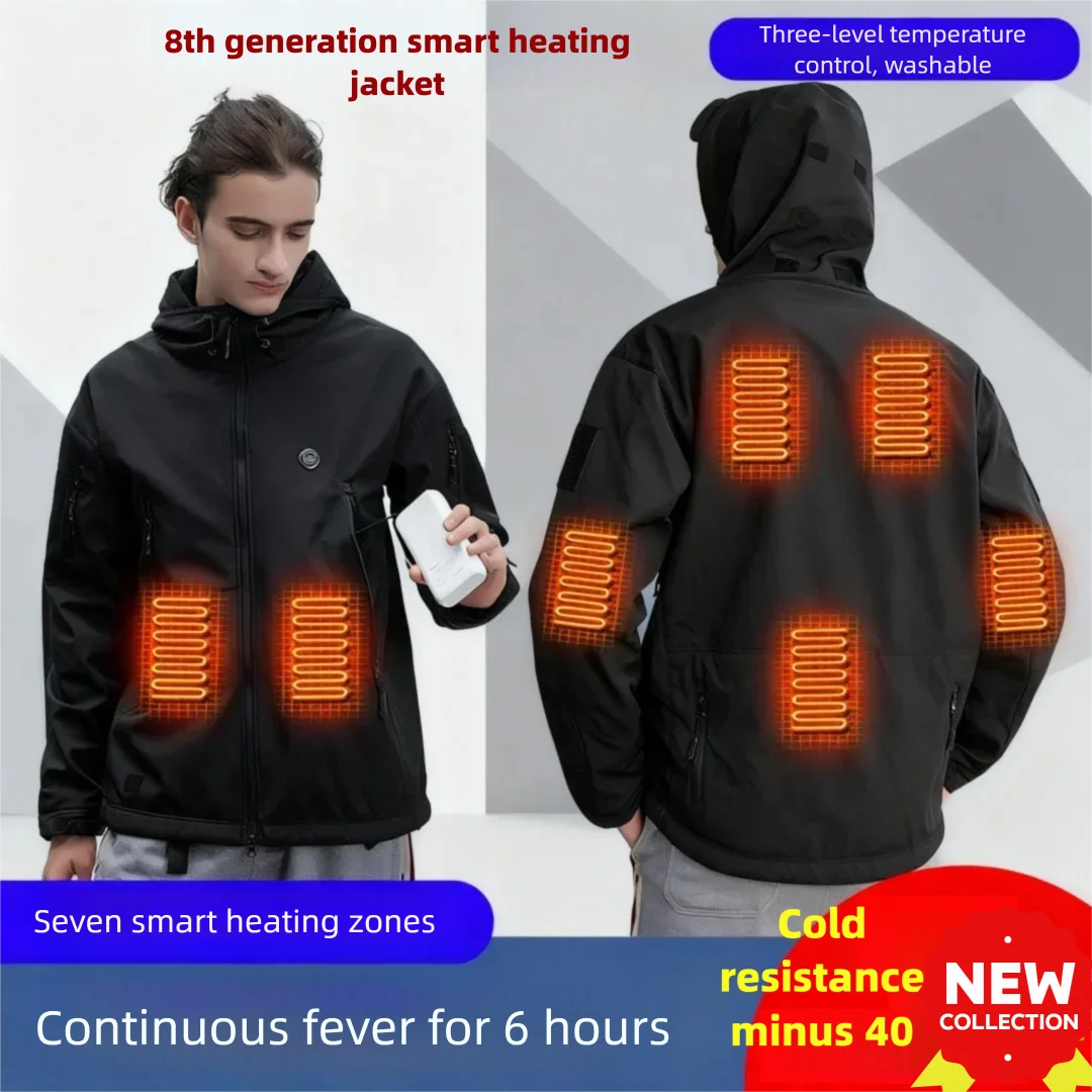Men's 7-Zone Smart Heated Parka waterproofJacket - USB-Powered Waterproof Winter Coat with Adjustable Heating & Hood 
Men's 7-Zone Smart Heated Parka waterproofJacket - USB-Powered Waterproof Winter Coat with Adjustable Heating & Hood