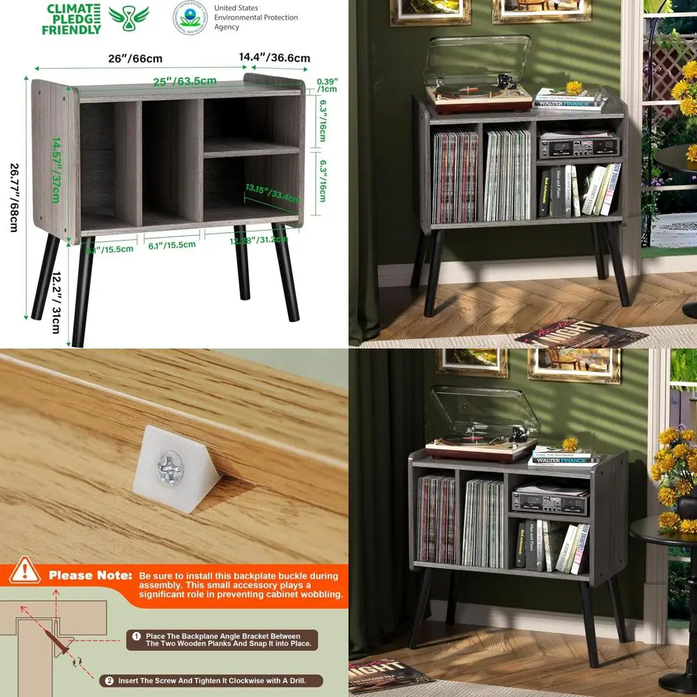 Mid-Century Vinyl Storage Cabinet for Record Players, Holds Over 150 Albums, Adjustable Wood Stand, Grey Living Room Decor
Mid-Century Vinyl Storage Cabinet for Record Players, Holds Over 150 Albums, Adjustable Wood Stand, Grey Living Room Decor