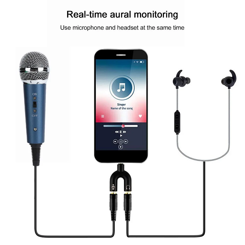 3.5mm Jack Wired Condenser Microphone with U Shaped 3.5mm Adapter Plug and Play Dynamic Karaoke Microphone Karaoke Microphone
3.5mm Jack Wired Condenser Microphone with U Shaped 3.5mm Adapter Plug and Play Dynamic Karaoke Microphone Karaoke Microphone