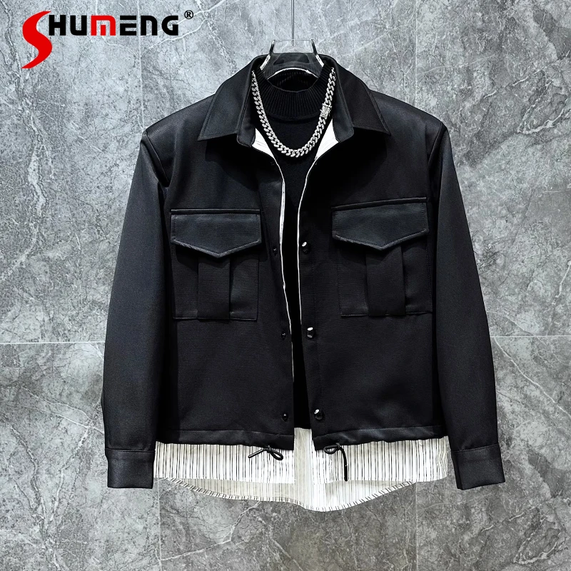 Men's 2025 Autumn New Trendy Short Style Splicing Tooling Jackets Stylish Fashion Long Sleeve Coats Contrast Color Chic Jackets
Men's 2025 Autumn New Trendy Short Style Splicing Tooling Jackets Stylish Fashion Long Sleeve Coats Contrast Color Chic Jackets
