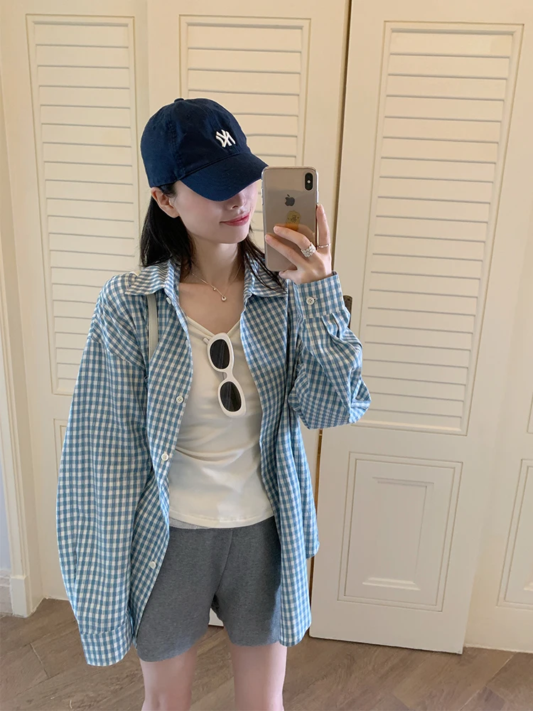 Свободная длинная верхняя одежда с защитой от солнца, тонкая, стильная, модная, синяя в клетку, повседневная, из чистого хлопка, дышащая, приятная для кожи.
Свободная длинная верхняя одежда с защитой от солнца, тонкая, стильная, модная, синяя в клетку, повседневная, из чистого хлопка, дышащая, приятная для кожи.