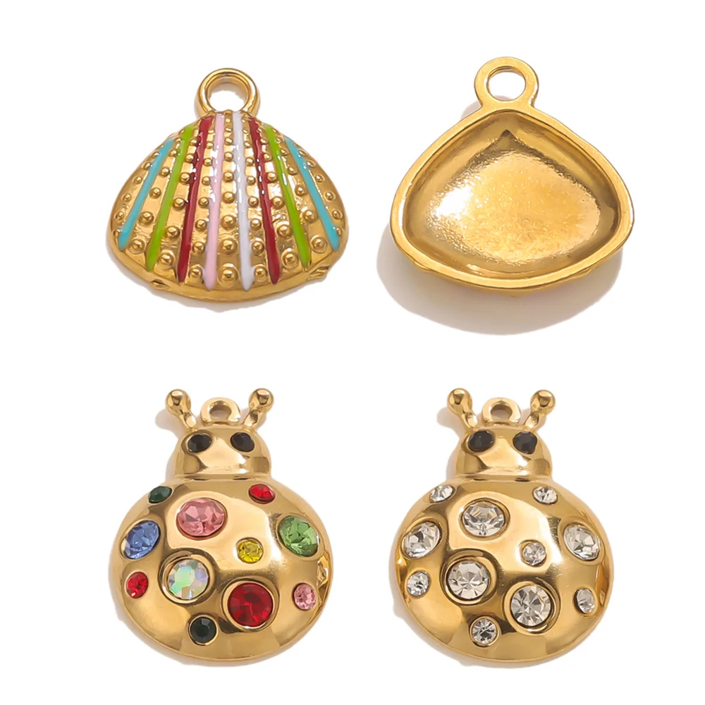 2PCS Stainless Steel Colored Ladybug Insect Pendant Personalized DIY Woman Shell Earrings Bracelet Jewelry Making Accessories
2PCS Stainless Steel Colored Ladybug Insect Pendant Personalized DIY Woman Shell Earrings Bracelet Jewelry Making Accessories