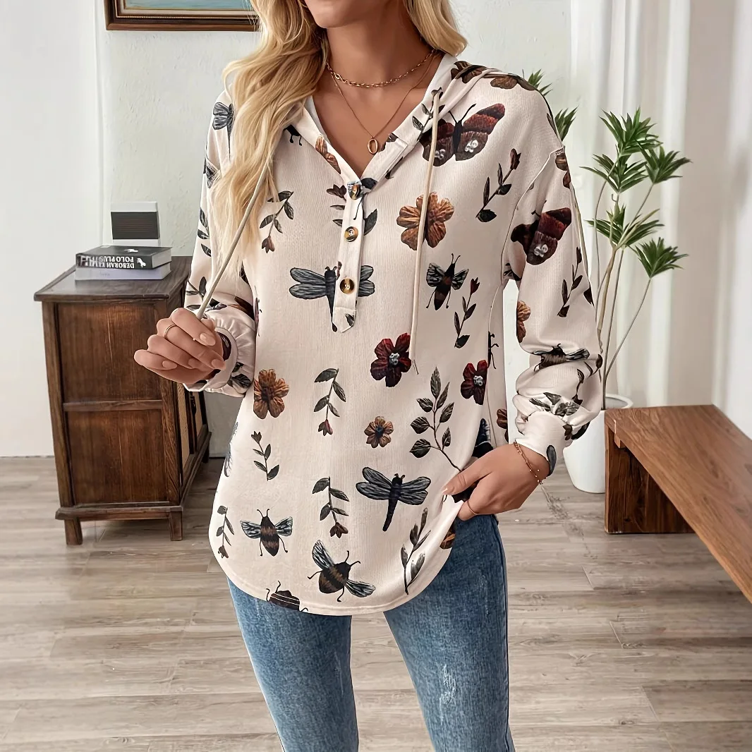 2026 Women's Spring and Autumn New Daily Comfortable Casual Versatile Loose Long-sleeved Hooded Printed Sweatshirt for Women
2026 Women's Spring and Autumn New Daily Comfortable Casual Versatile Loose Long-sleeved Hooded Printed Sweatshirt for Women