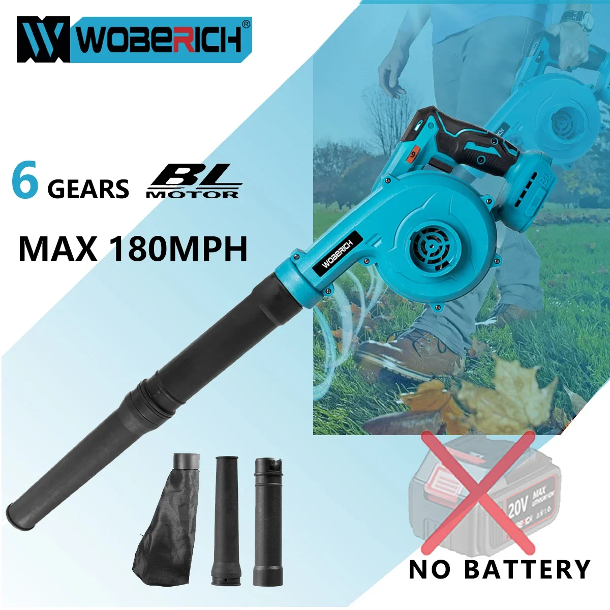 6 Speed 2 IN 1 Cordless Leaf Blower Brushless Electric Air Blower Blower Vacuum Cleaner for Makita Battery (No Battery)
6 Speed 2 IN 1 Cordless Leaf Blower Brushless Electric Air Blower Blower Vacuum Cleaner for Makita Battery (No Battery)