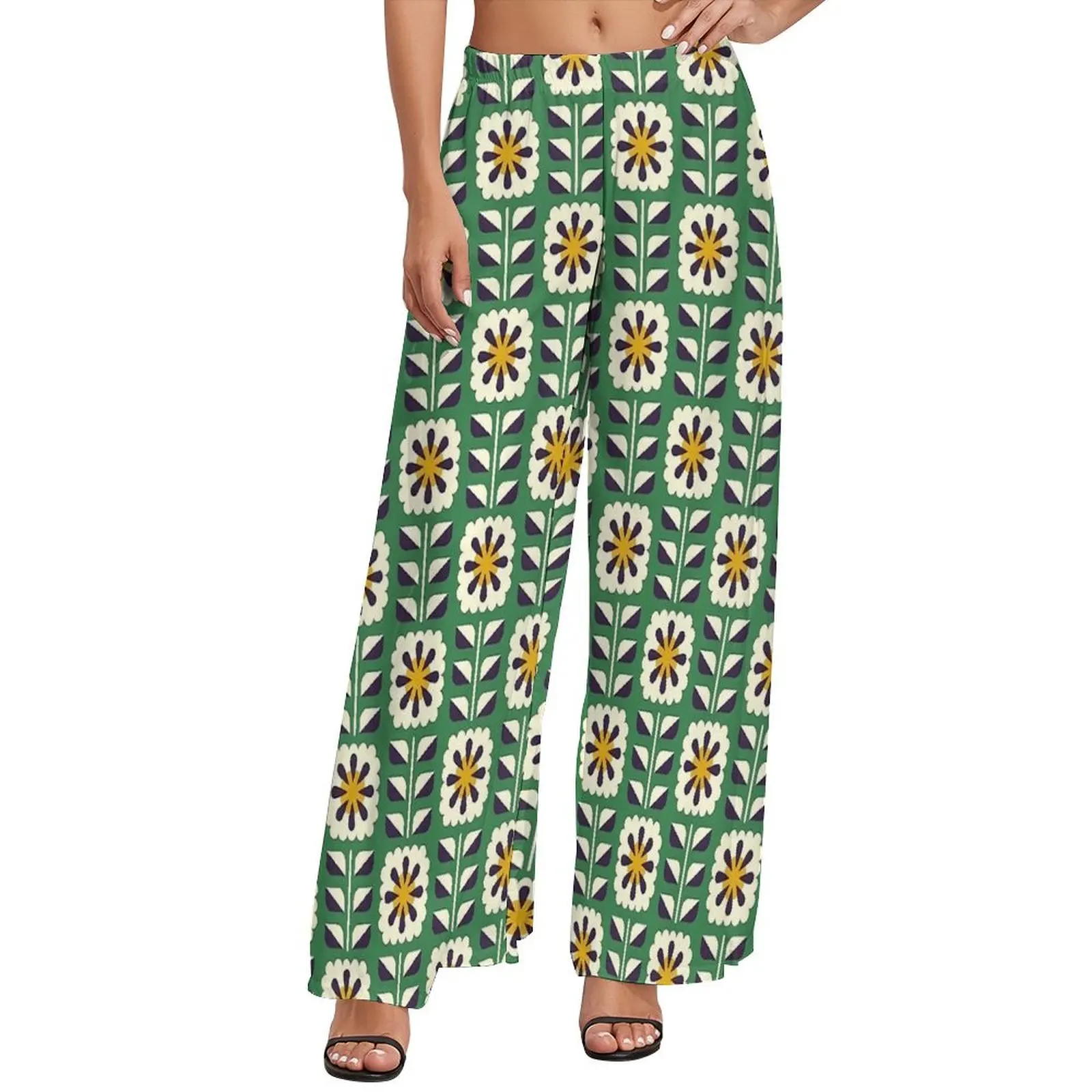 Folk Art Flowers Pants Female Floral Print Street Fashion Trousers Elastic High Waist Casual Wide Pants Gift
Folk Art Flowers Pants Female Floral Print Street Fashion Trousers Elastic High Waist Casual Wide Pants Gift