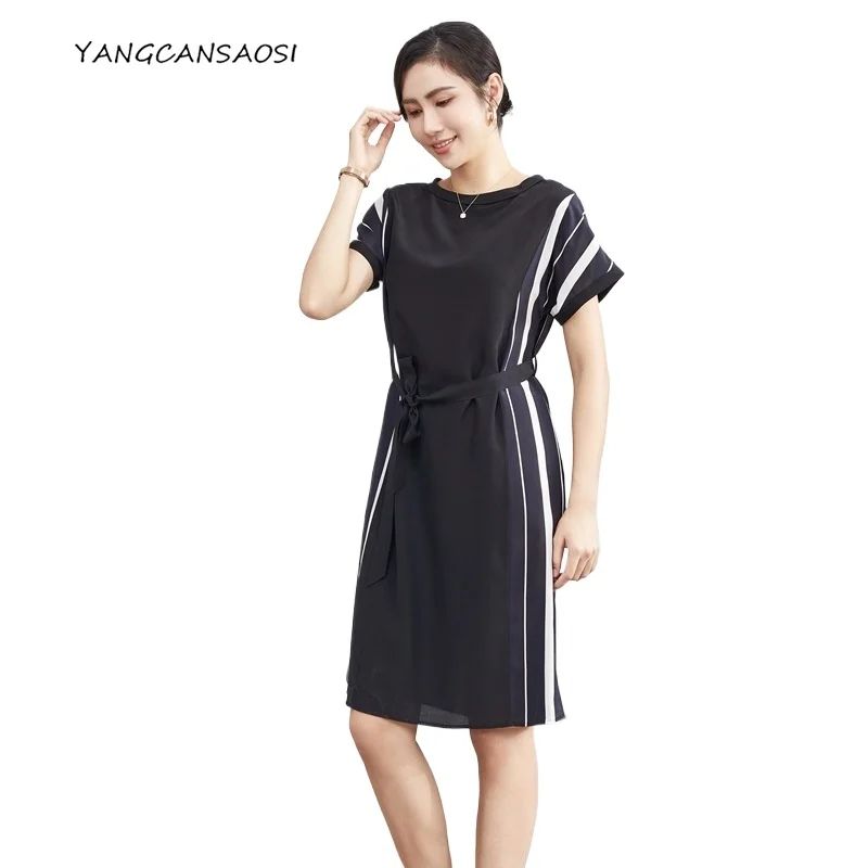 Women's Fashion Summer Clothing 100% Natural Mulberry Silk Crepe De Chine Round Neck Short Sleeve Women's Fashion A-line Dress
Women's Fashion Summer Clothing 100% Natural Mulberry Silk Crepe De Chine Round Neck Short Sleeve Women's Fashion A-line Dress
