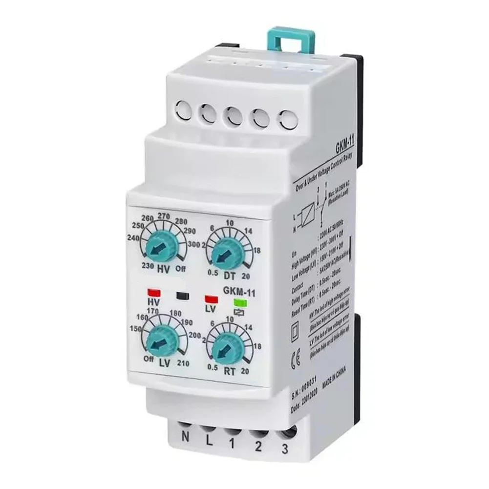 Motor Protection 220V AC Relay 220V AC 3 LEDs 50 60Hz Contacts 5A 250V AC High 230-300V OFF High Low Voltage Protection Relay
Motor Protection 220V AC Relay 220V AC 3 LEDs 50 60Hz Contacts 5A 250V AC High 230-300V OFF High Low Voltage Protection Relay