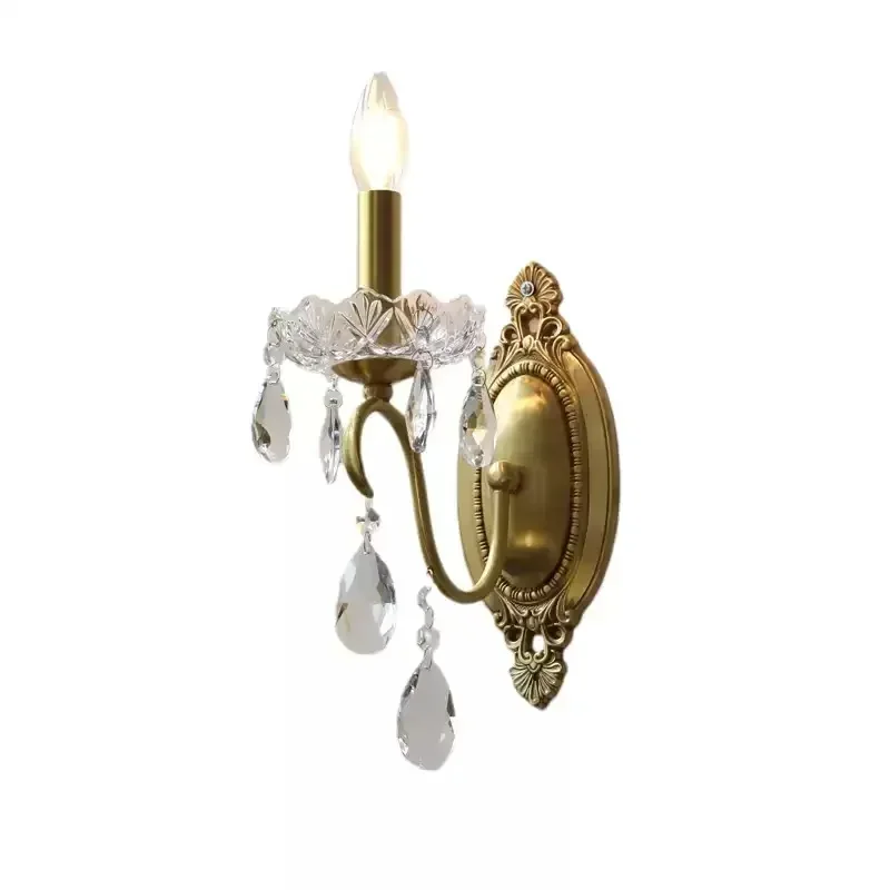 Crystal French bedside room wall lamp retro light luxury villa homestay aisle staircase entry all copper classical wall lamp
Crystal French bedside room wall lamp retro light luxury villa homestay aisle staircase entry all copper classical wall lamp